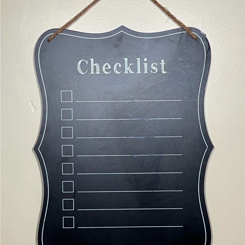 Black Hanging Checklist Board